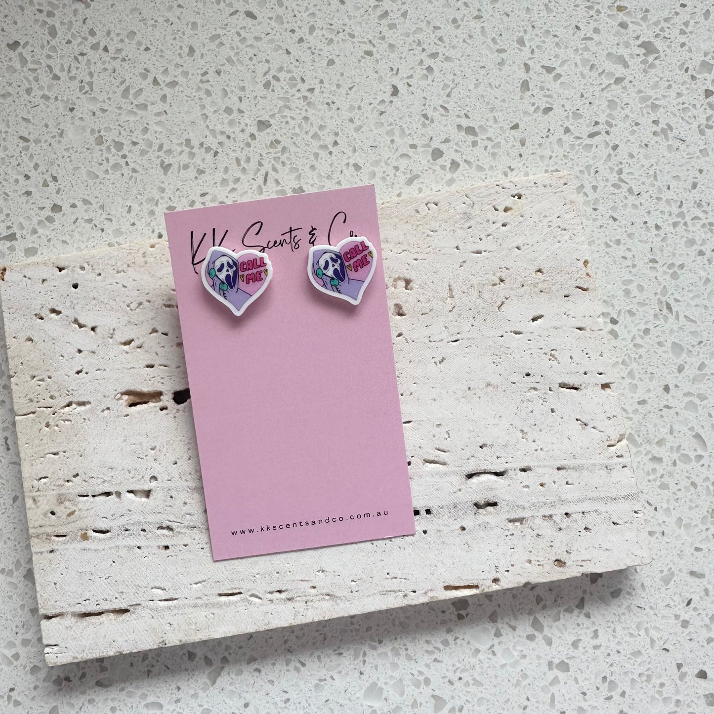 Scream Heart Studs