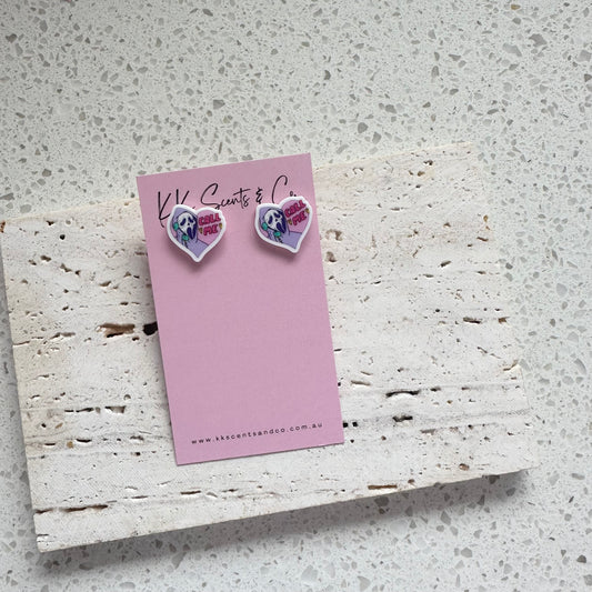 Scream Heart Studs