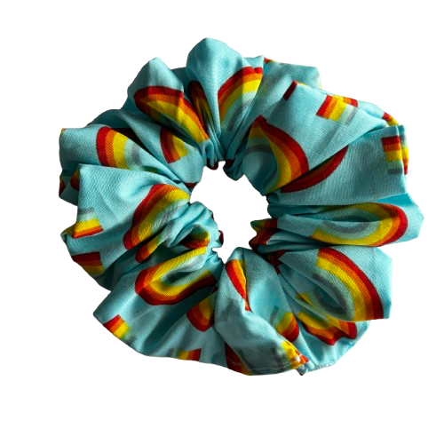 Blue Rainbow Scrunchie