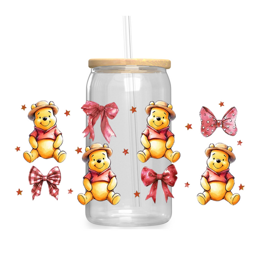 Winnie & Bows Iced Coffee Glass