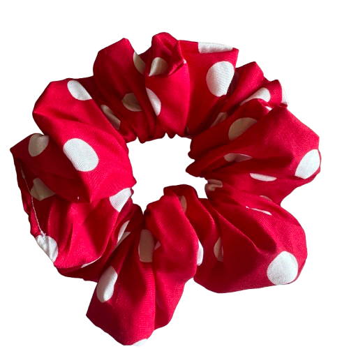 Red Polka Dot Scrunchie