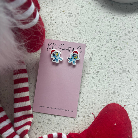 Christmas Bluey Studs