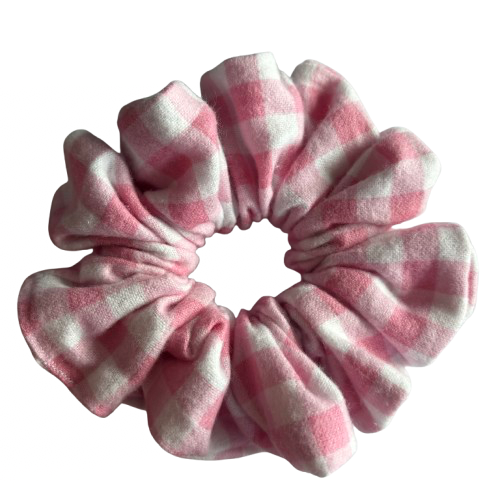 Pink Gingham Scrunchie