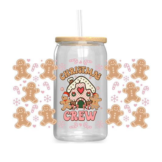 Christmas Crew Iced Coffee Glass