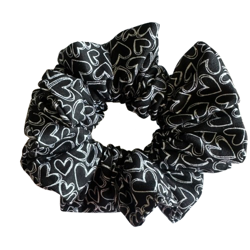 Black Hearts Scrunchie