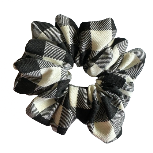 Black Gingham Scrunchie