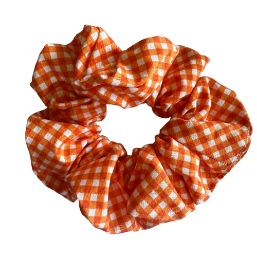 Burnt Orange Gingham Scrunchie