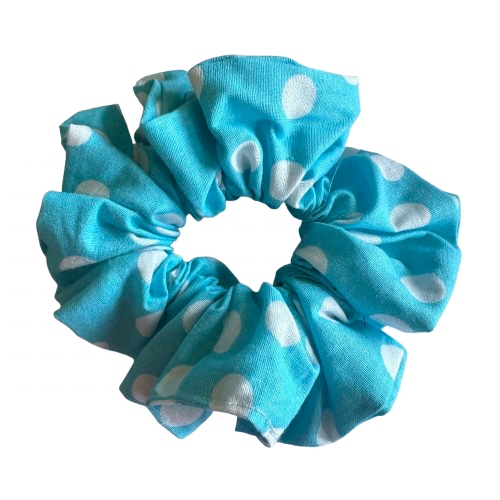 Blue Dots Scrunchie