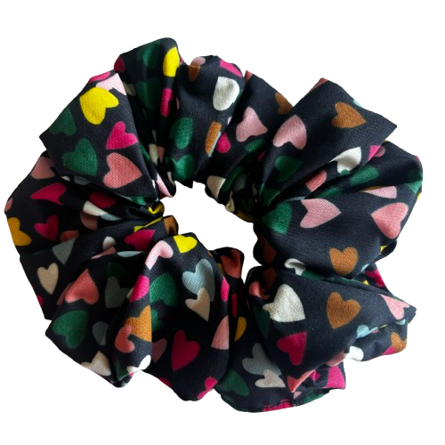 Navy Hearts Scrunchie