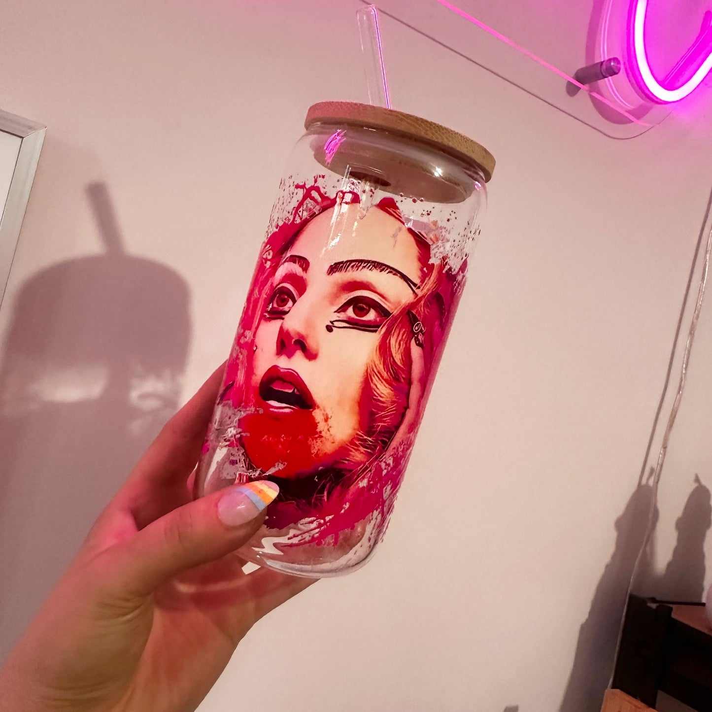 Lady gaga iced coffee glass