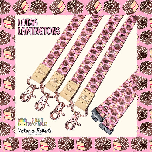 lamingtons aussie fabric lanyard