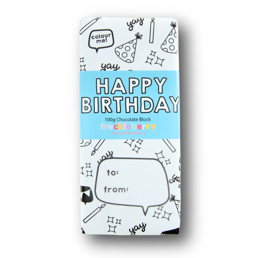 Premium Belgian Milk Chocolate Block - Happy Birthday