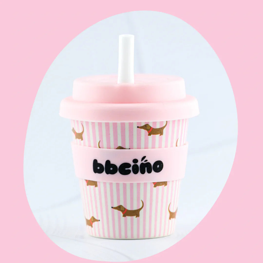 Pink Sausage Dog Baby Chino Cup