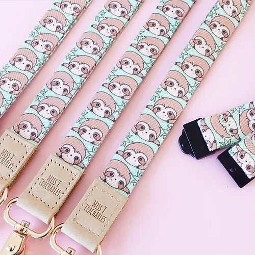 Sleepy Sloth Fabric Lanyard