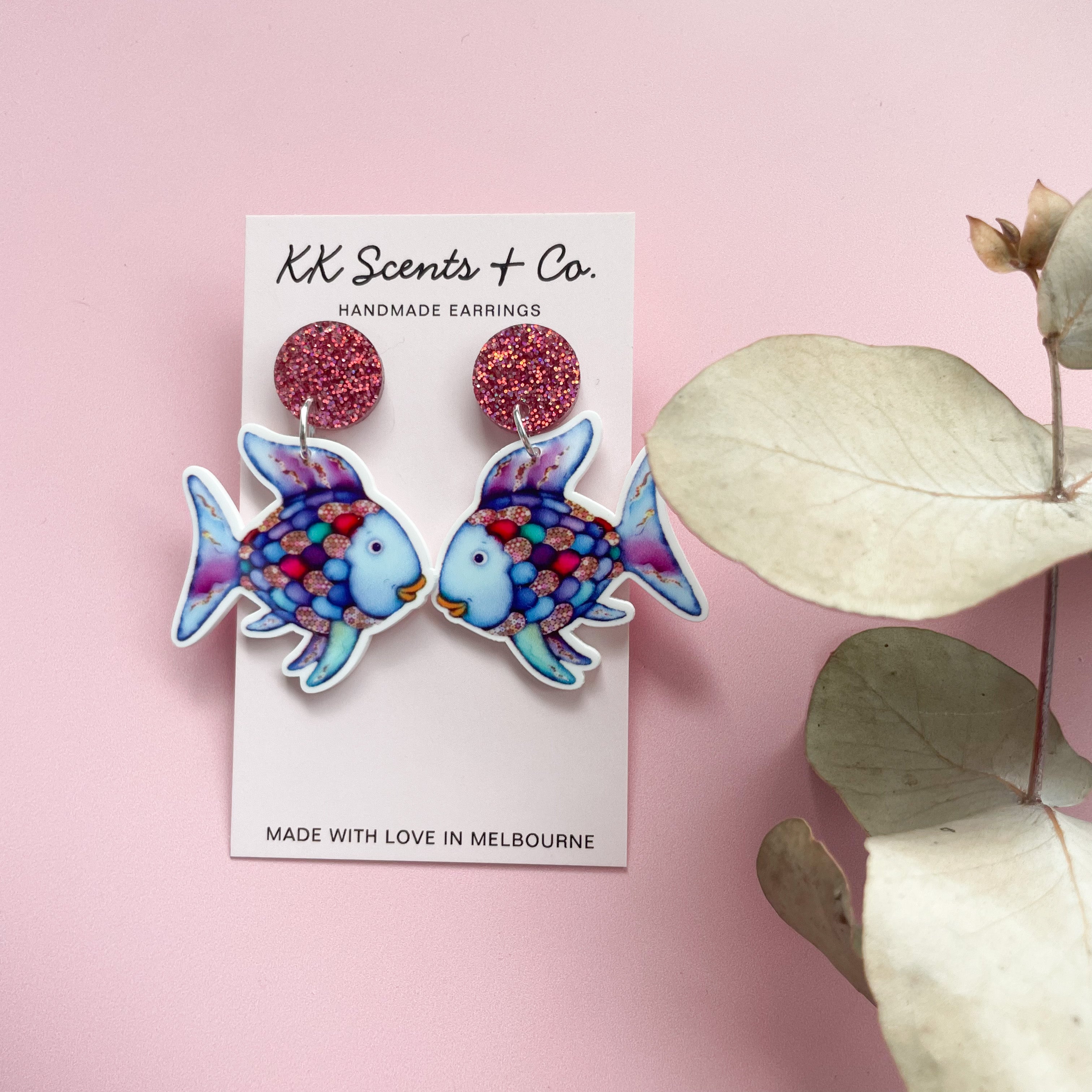 Rainbow clearance fish earrings