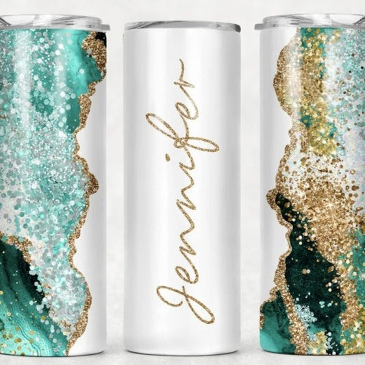 Personalised Aqua Marble 20oz Printed Tumbler