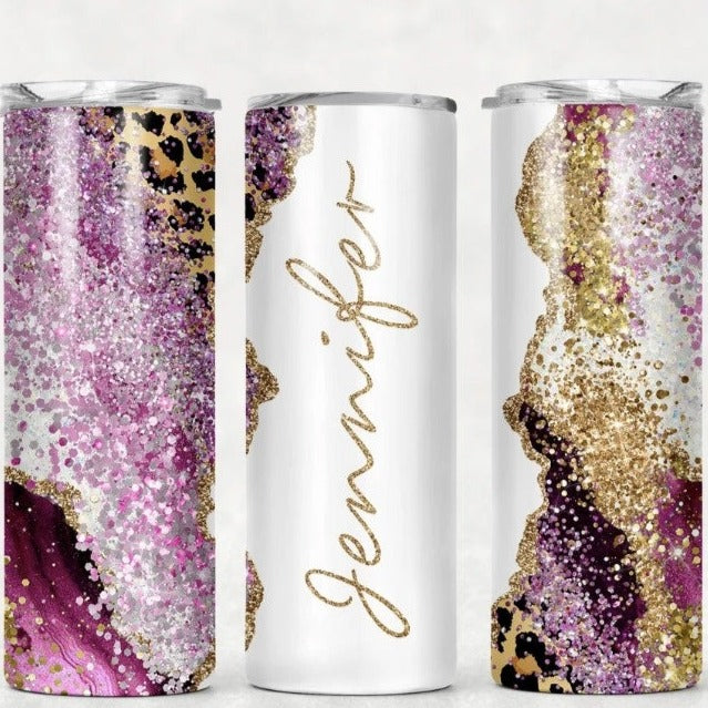 Personalised Purple Marble 20oz Printed Tumbler